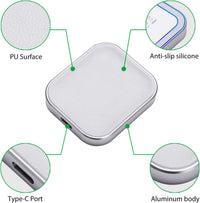 For Airpod Charger, Designed Wireless Charger for Airpods 4(Anc)/3Rd/2Nd Gen, for New Airpod Pro 3 (2025)/ 2Nd Gen, Wireless Earbuds, Slim & Compact for Travel Home Office, (Silver+White)