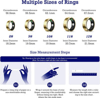 Smart Ring Health Tracker, Sleep Tracker Ring with Heart Rate, Waterproof Fitness Ring for Activity Monitoring/Steps/Distance/Calories,Air Gestures,Up to 7-Day Battery,For Ios Android (Light Gold,#12)